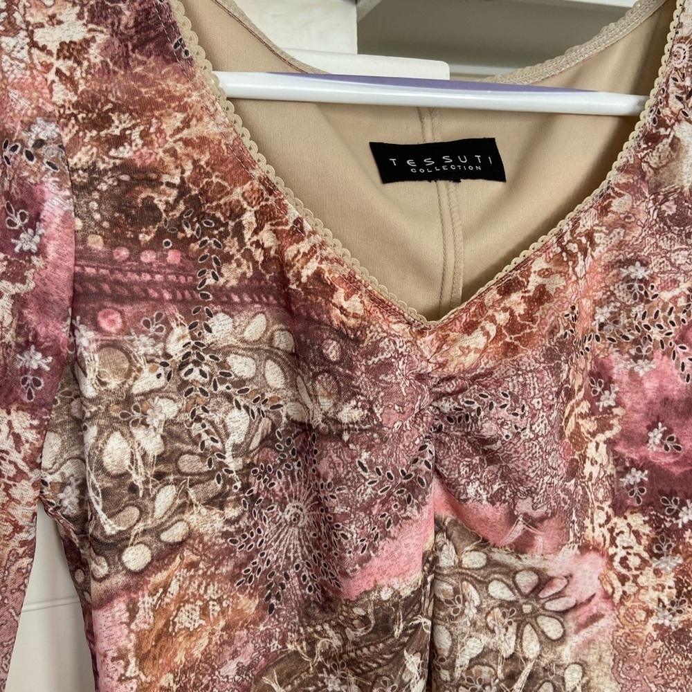 Floral Crop Long Sleeve Top - Picture 2 of 4